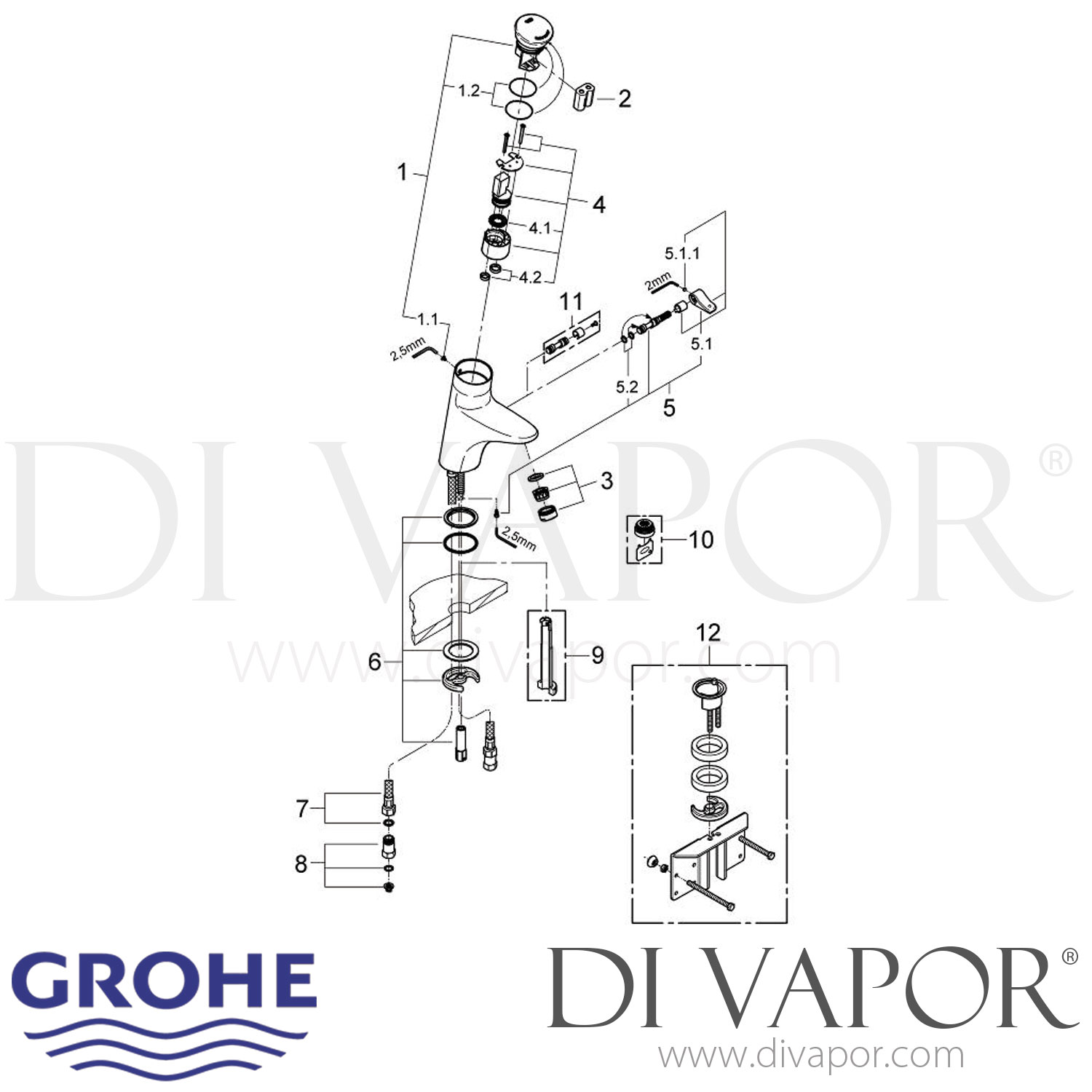 Grohe Eurodisc SE SelfClosing Basin Mixer Tap 2003 to 2007 Spare